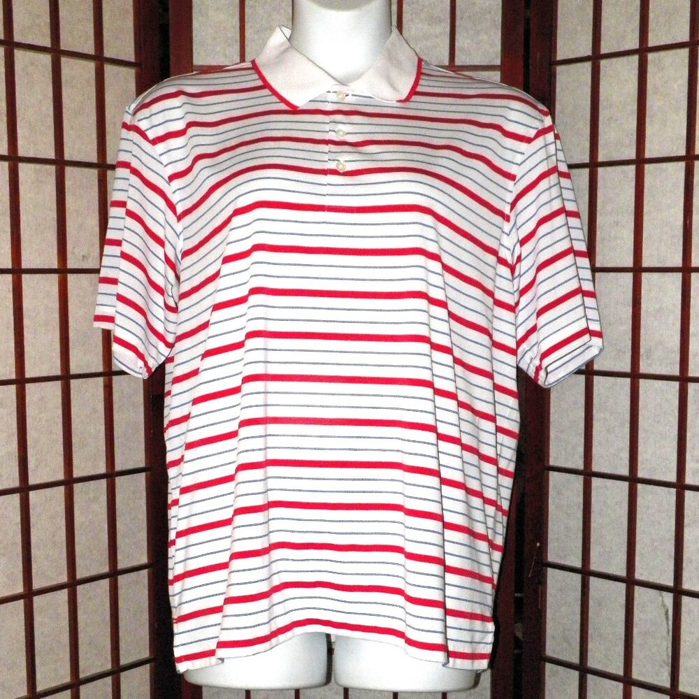 GEORGE Polo Golf Shirt Pinstripe